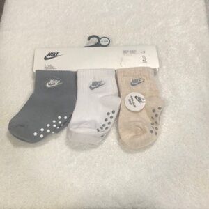 Nike Kids' Socks Trio - Gray, White, and Tan